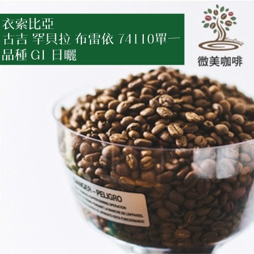[微美咖啡]1磅600元,古吉 罕貝拉 布雷依 74110單一品種 G1 日曬(衣索比亞)淺焙咖啡豆,滿500元免運