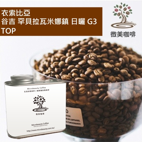 [微美咖啡]罐裝390元,谷吉 罕貝拉瓦米娜鎮 日曬 G3 TOP(衣索比亞)淺焙咖啡豆,滿500元免運,新鮮烘焙